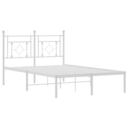 vidaXL Metal Bed Frame without Mattress with Headboard White 120x200cm 4