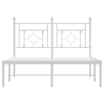 vidaXL Metal Bed Frame without Mattress with Headboard White 120x200cm 5