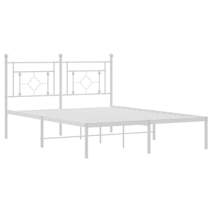 vidaXL Metal Bed Frame without Mattress with Headboard White 140x190cm 4
