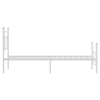 vidaXL Metal Bed Frame without Mattress with Footboard White 107x203cm 6
