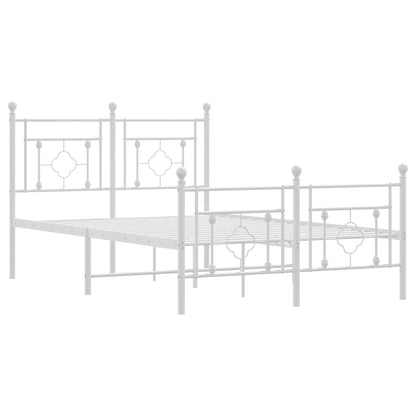 vidaXL Metal Bed Frame without Mattress with Footboard White 120x190cm 4
