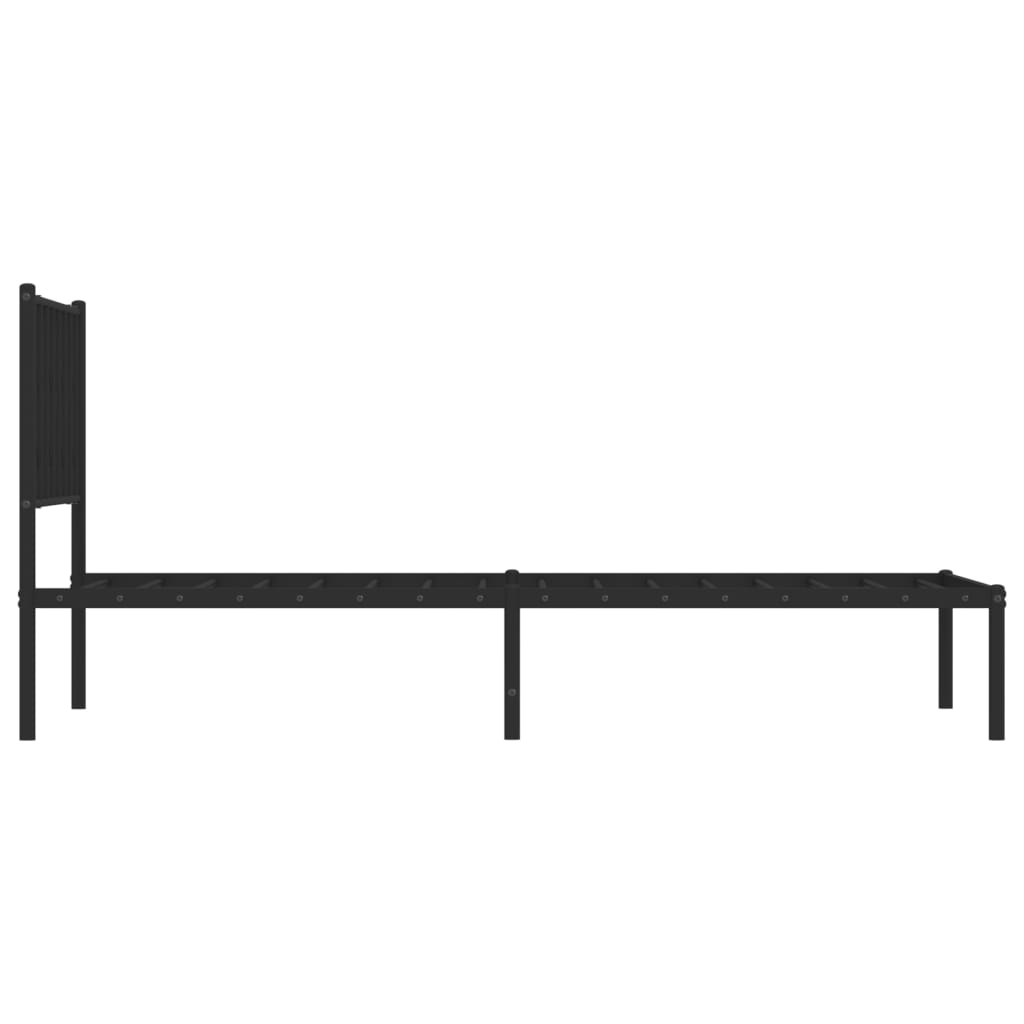 vidaXL Metal Bed Frame without Mattress with Headboard Black 100x190cm 6