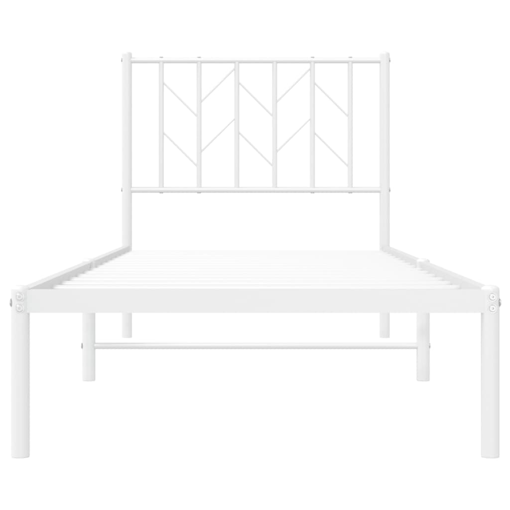 vidaXL Metal Bed Frame without Mattress with Headboard White 80x200cm 5