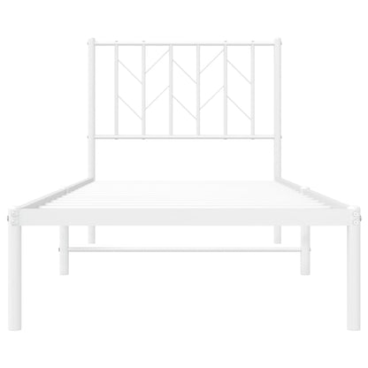 vidaXL Metal Bed Frame without Mattress with Headboard White 80x200cm 5