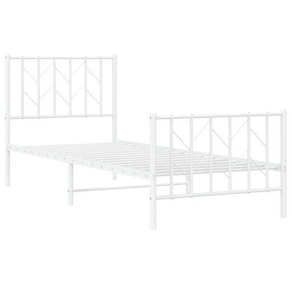 vidaXL Metal Bed Frame without Mattress with Footboard White 80x200cm 4