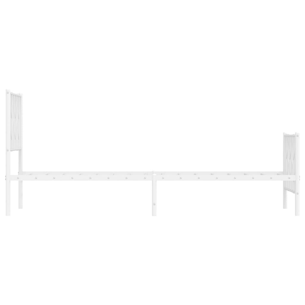 vidaXL Metal Bed Frame without Mattress with Footboard White 80x200cm 5