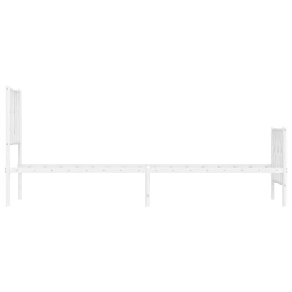 vidaXL Metal Bed Frame without Mattress with Footboard White 80x200cm 5