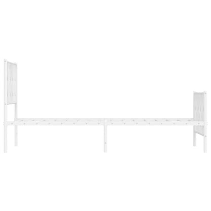 vidaXL Metal Bed Frame without Mattress with Footboard White 100x190cm 6
