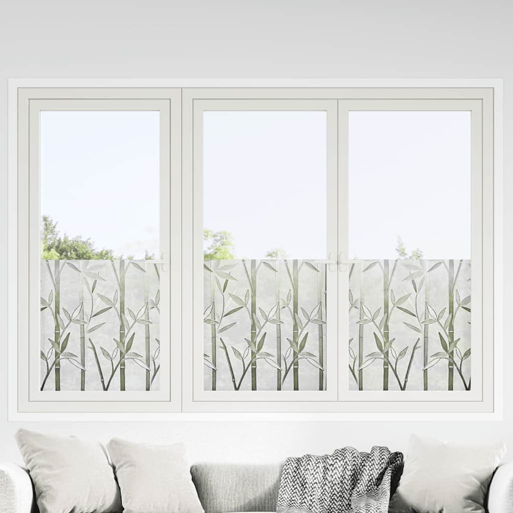 vidaXL Window Films 4 pcs Frosted Bamboo Pattern PVC 1