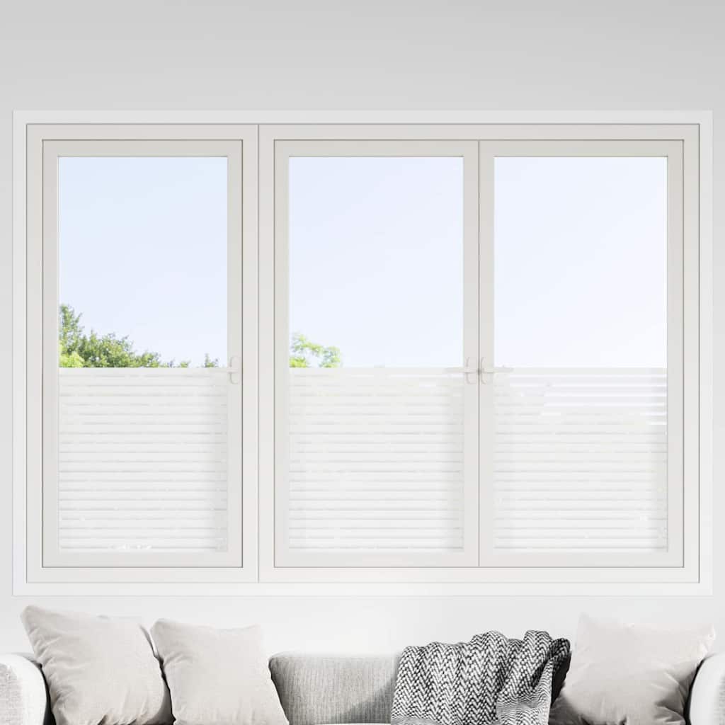 vidaXL Window Films 4 pcs Frosted Stripes Pattern PVC 1
