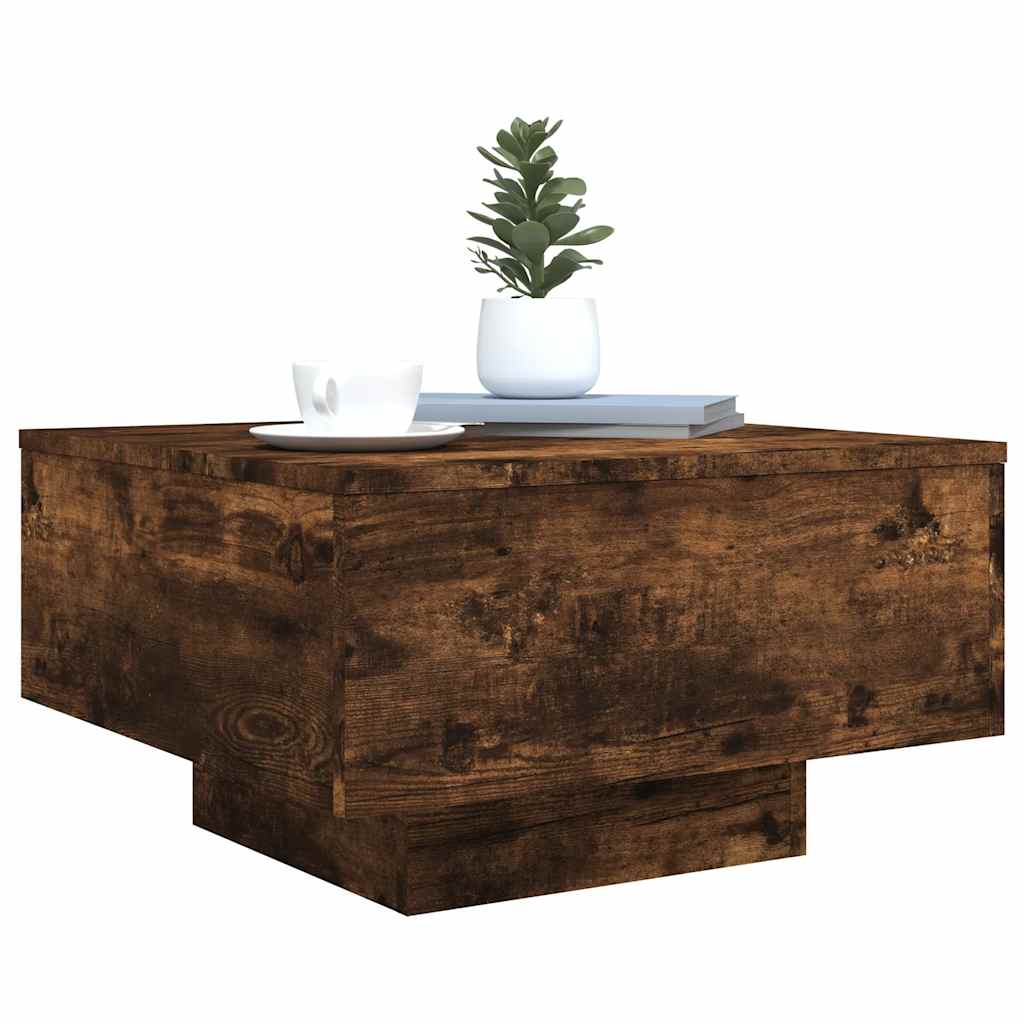 vidaXL Coffee Table Smoked Oak 55x55x31 cm Engineered Wood 4