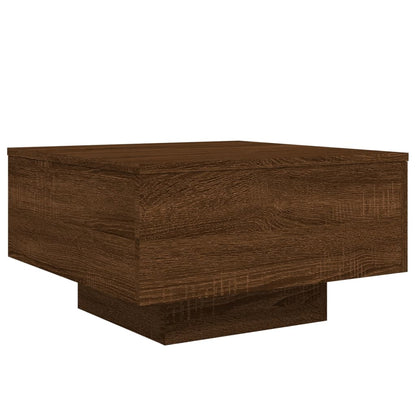 vidaXL Coffee Table with LED Lights Brown Oak 55x55x31 cm 3