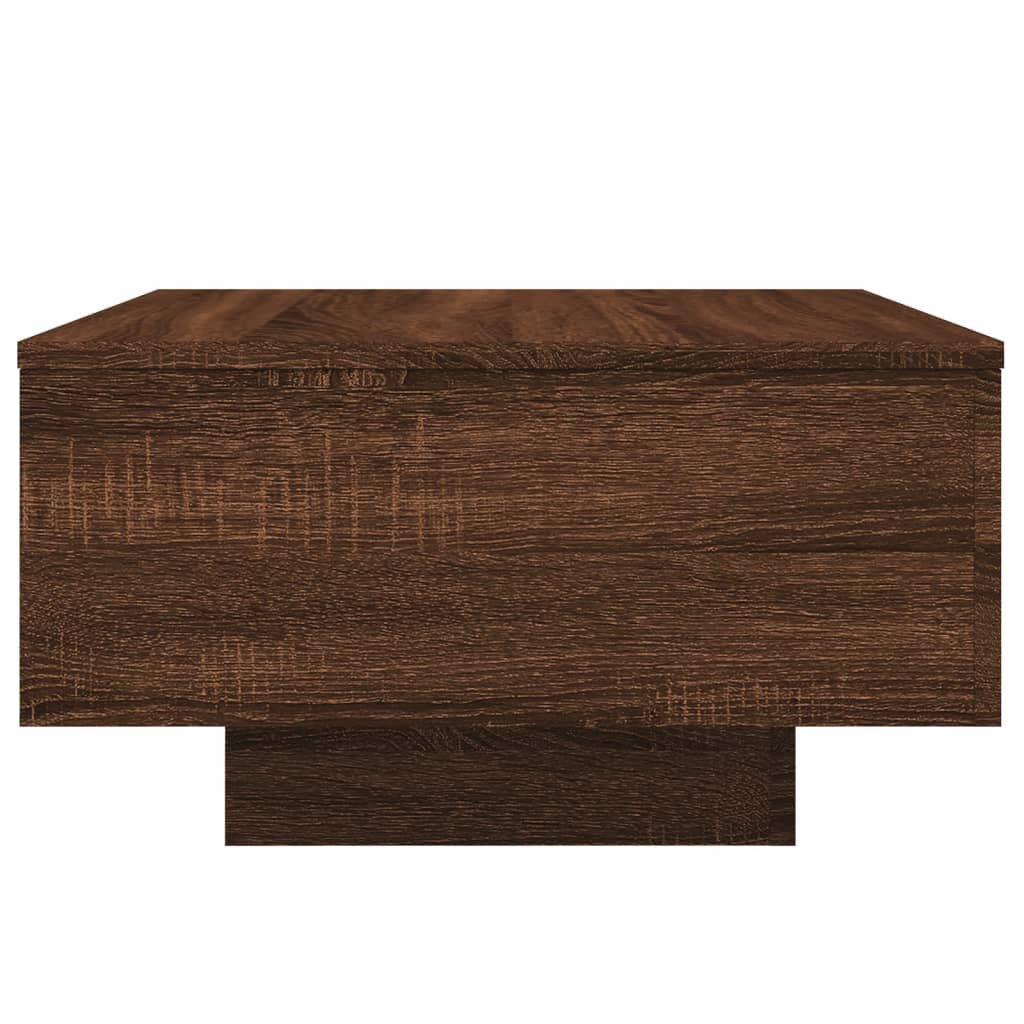 vidaXL Coffee Table with LED Lights Brown Oak 55x55x31 cm 6