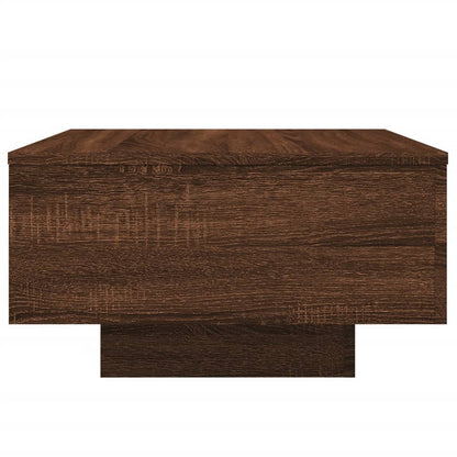 vidaXL Coffee Table with LED Lights Brown Oak 55x55x31 cm 6