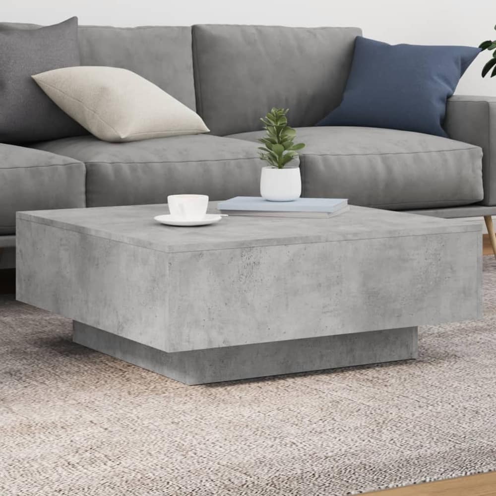 Coffee Table 80x80x31 cm Engineered Wood Concrete grey