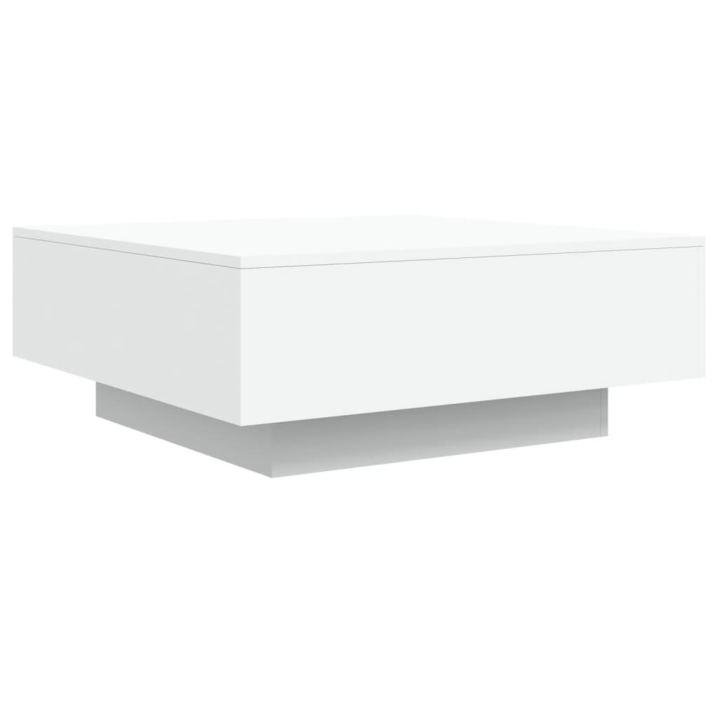 vidaXL Coffee Table with LED Lights White 80x80x31 cm 3