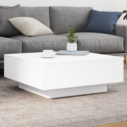 vidaXL Coffee Table with LED Lights White 80x80x31 cm 1