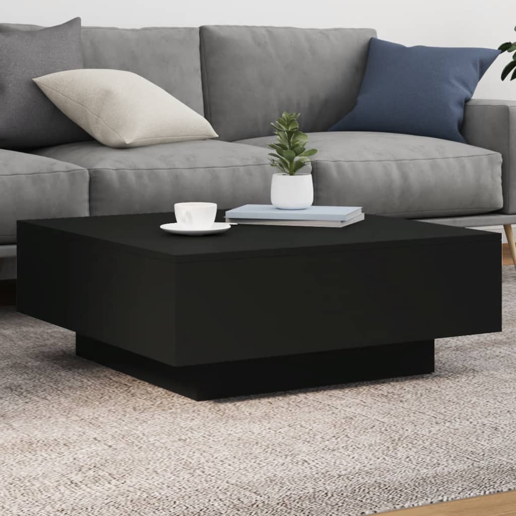 vidaXL Coffee Table with LED Lights 80x80x31 cm