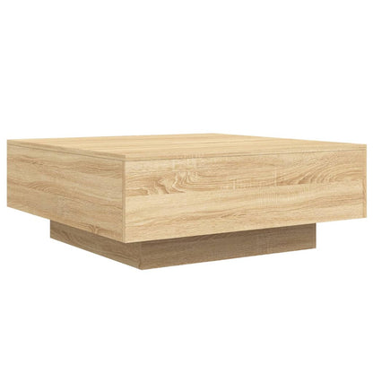 vidaXL Coffee Table with LED Lights Sonoma Oak 80x80x31 cm 3