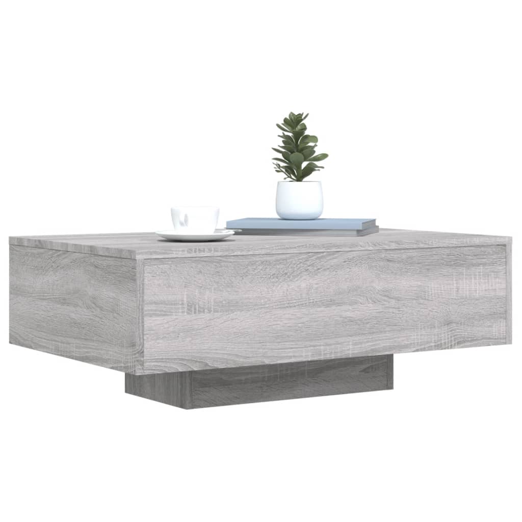 vidaXL Coffee Table with LED Lights Grey Sonoma 85x55x31 cm 5