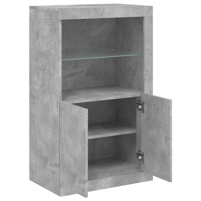 vidaXL Side Cabinet with LED Lights Concrete Grey Engineered Wood 5