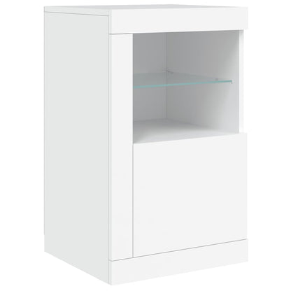 vidaXL Side Cabinet with LED Lights White Engineered Wood 2