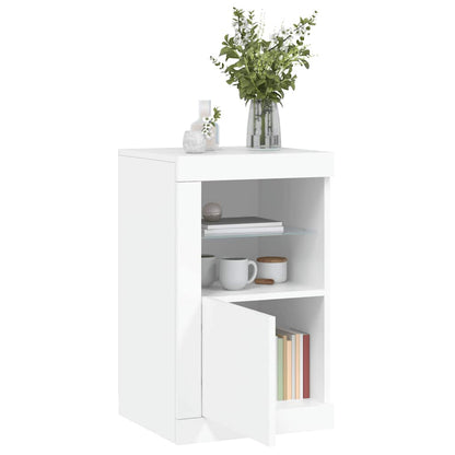 vidaXL Side Cabinet with LED Lights White Engineered Wood 4