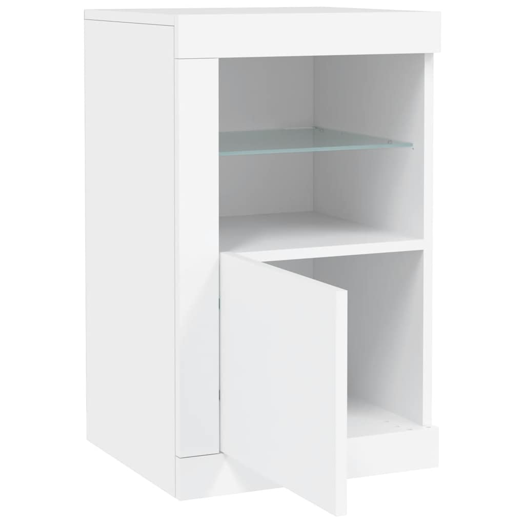 vidaXL Side Cabinet with LED Lights White Engineered Wood 6
