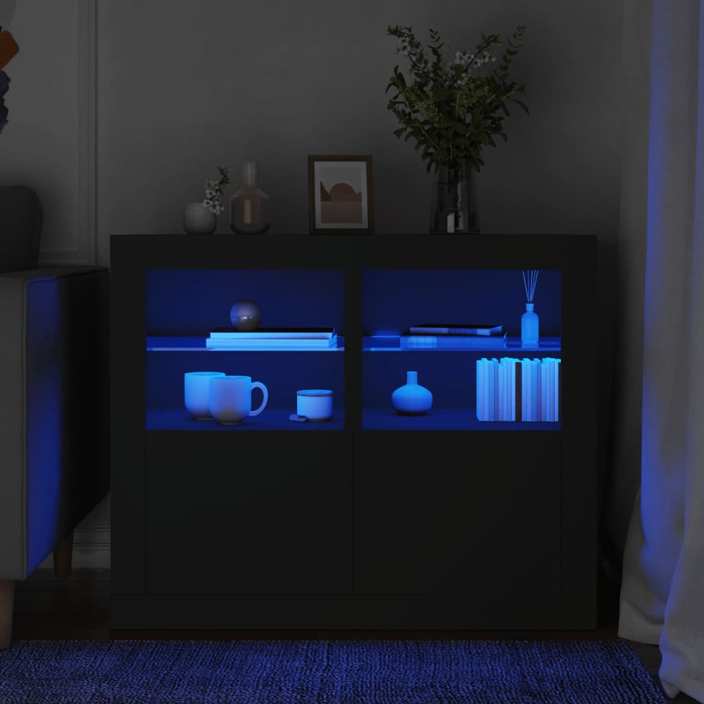 vidaXL Side Cabinet with LED Lights Engineered Wood