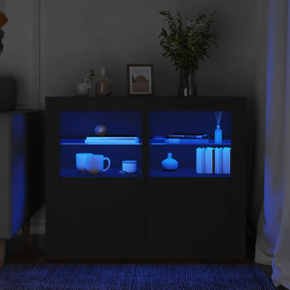 vidaXL Side Cabinet with LED Lights Engineered Wood