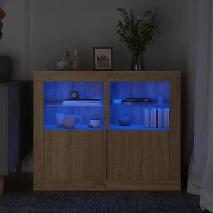vidaXL Side Cabinet with LED Lights Engineered Wood