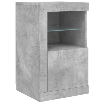 vidaXL Side Cabinet with LED Lights Concrete Grey Engineered Wood 2