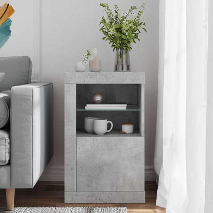 vidaXL Side Cabinet with LED Lights Concrete Grey Engineered Wood 3