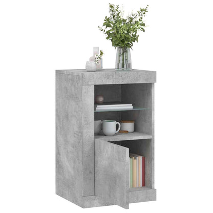 vidaXL Side Cabinet with LED Lights Concrete Grey Engineered Wood 4