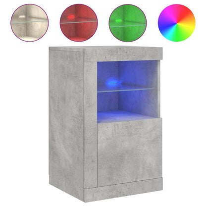 vidaXL Side Cabinet with LED Lights Concrete Grey Engineered Wood 5