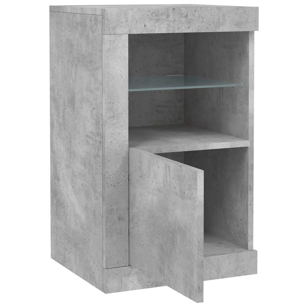 vidaXL Side Cabinet with LED Lights Concrete Grey Engineered Wood 6