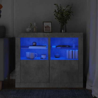 vidaXL Side Cabinet with LED Lights Engineered Wood