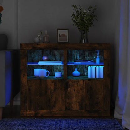 vidaXL Side Cabinet with LED Lights Engineered Wood