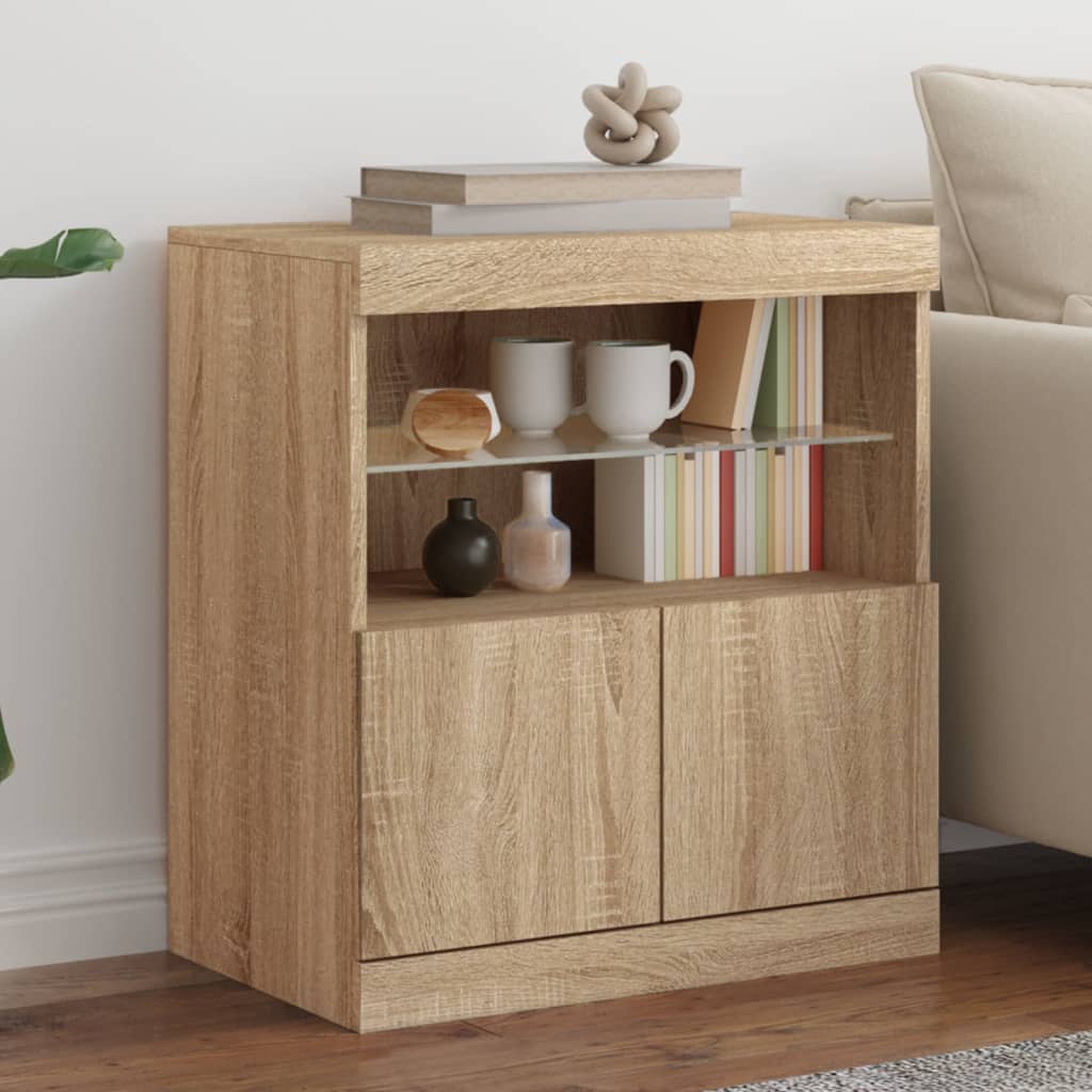 vidaXL Sideboard with LED Lights 60x37x67 cm