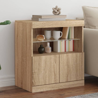 vidaXL Sideboard with LED Lights 60x37x67 cm