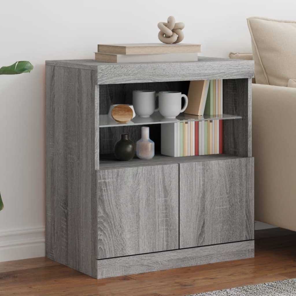 vidaXL Sideboard with LED Lights 60x37x67 cm