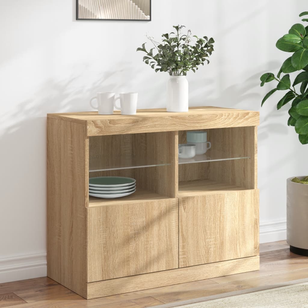 vidaXL Sideboard with LED Lights 81x37x67 cm