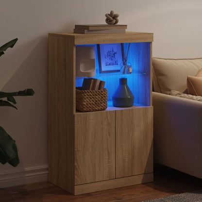 Sideboard with LED Lights 60,5x37x100 cm Sonoma oak