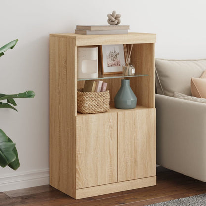 Sideboard with LED Lights 60,5x37x100 cm Sonoma oak
