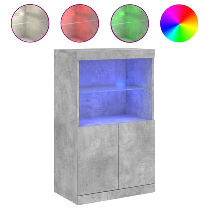 Sideboard with LED Lights 60,5x37x100 cm Concrete grey