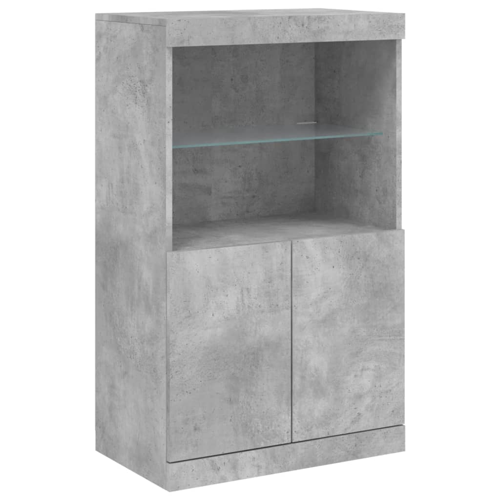 vidaXL Sideboard with LED Lights Concrete Grey 60,5x37x100 cm 4