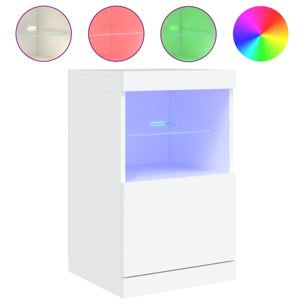 vidaXL Sideboard with LED Lights White 41x37x67 cm 2