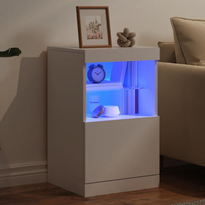 vidaXL Sideboard with LED Lights White 41x37x67 cm 4