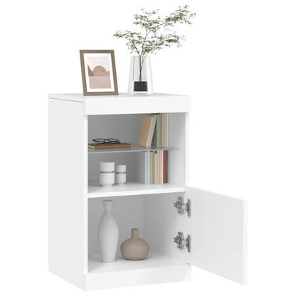 vidaXL Sideboard with LED Lights White 41x37x67 cm 5