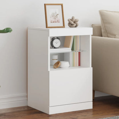 vidaXL Sideboard with LED Lights White 41x37x67 cm 1